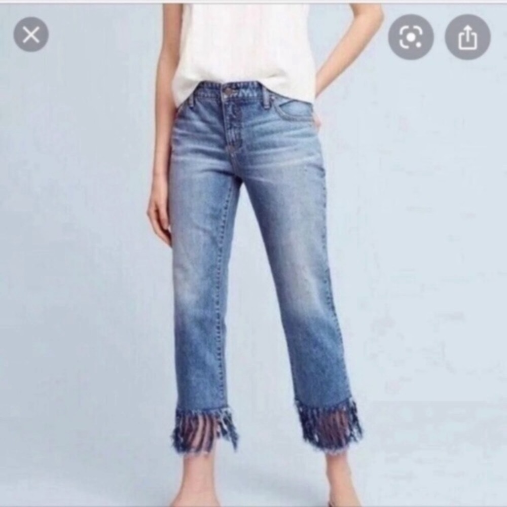 Pilcro hyphen frayed hem jeans